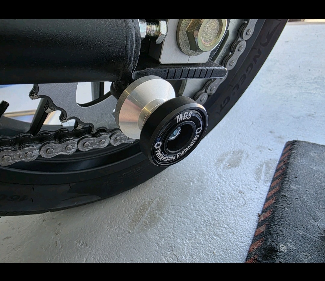Benelli 502C 2019 - 2025 Paddock Stand Bobbins 2 MGS Performance Engineering Motorcycle Crash Protection